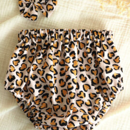 Bloomer velours léopard coeur bébé culotte bouffante
